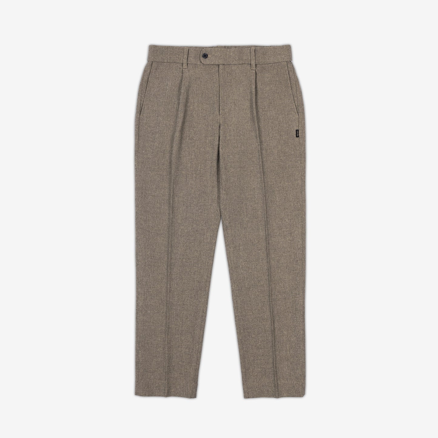 AKASHI-KAMA Pleated Trousers in Mocha Taupe suiting fabric
