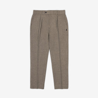 AKASHI-KAMA Pleated Trousers in Mocha Taupe suiting fabric
