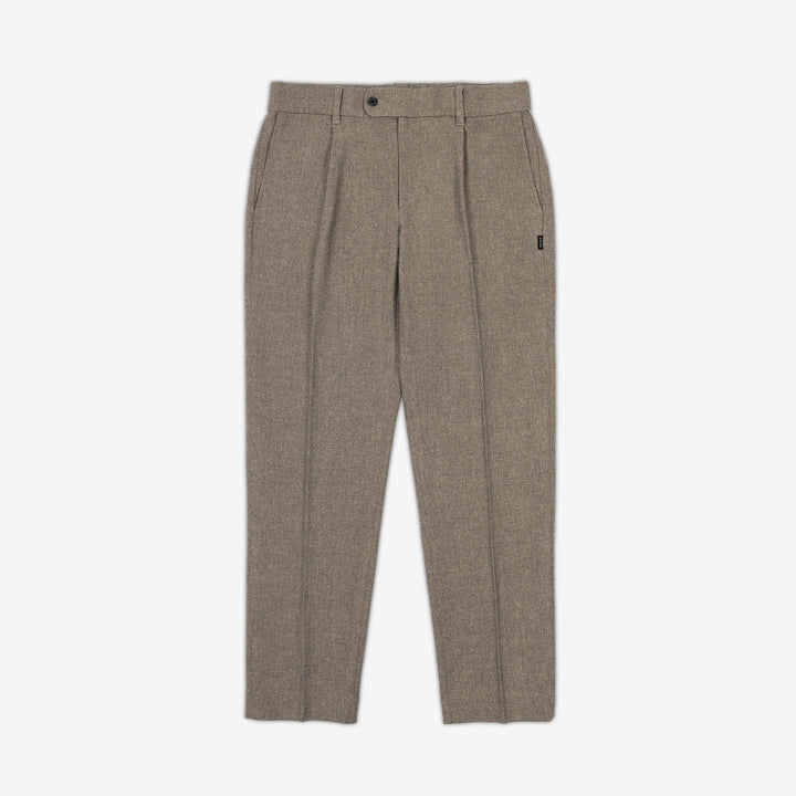 AKASHI-KAMA Pleated Trousers in Mocha Taupe suiting fabric