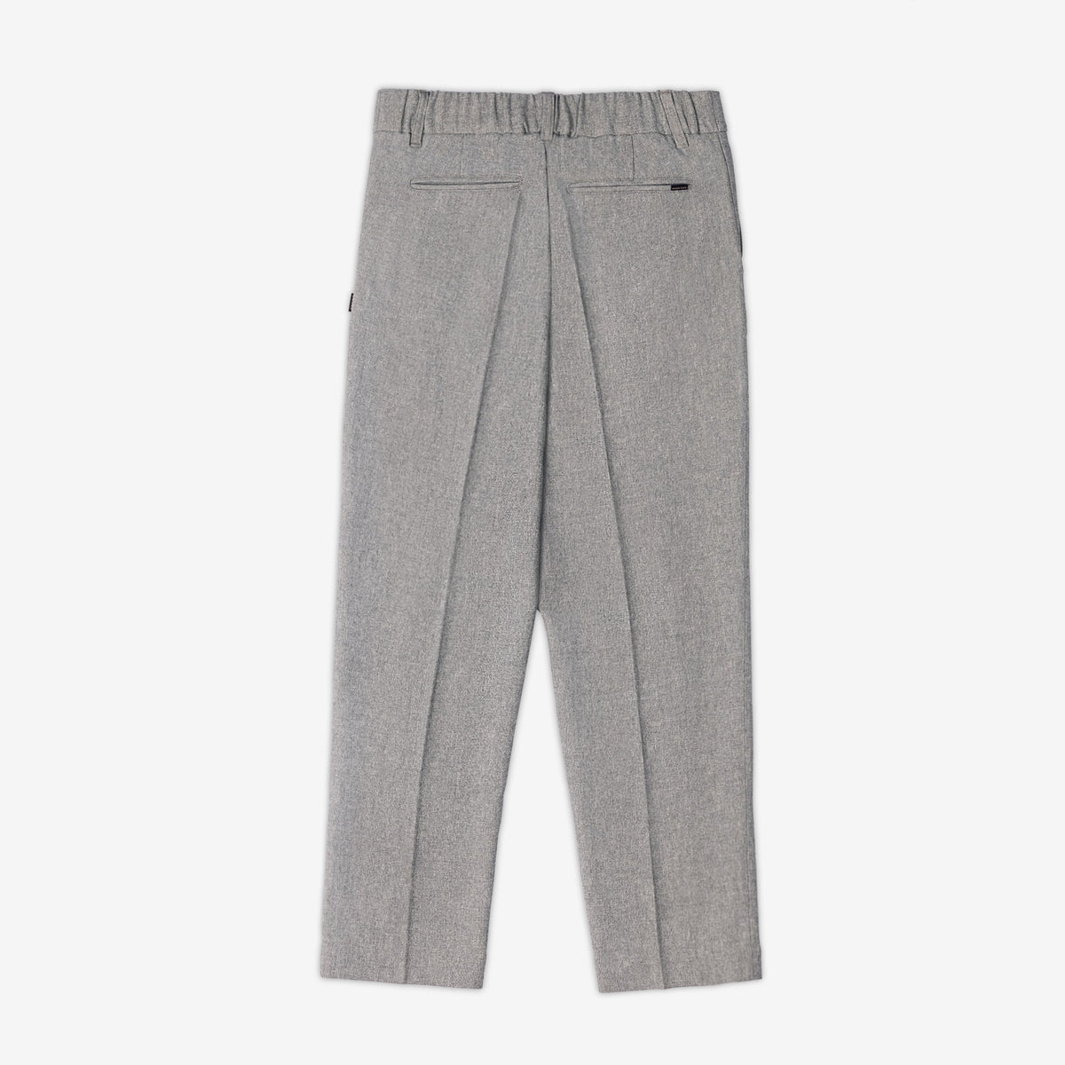 Smoke pleated trousers pockets and hidden elastic waistband | AKASHI-KAMA