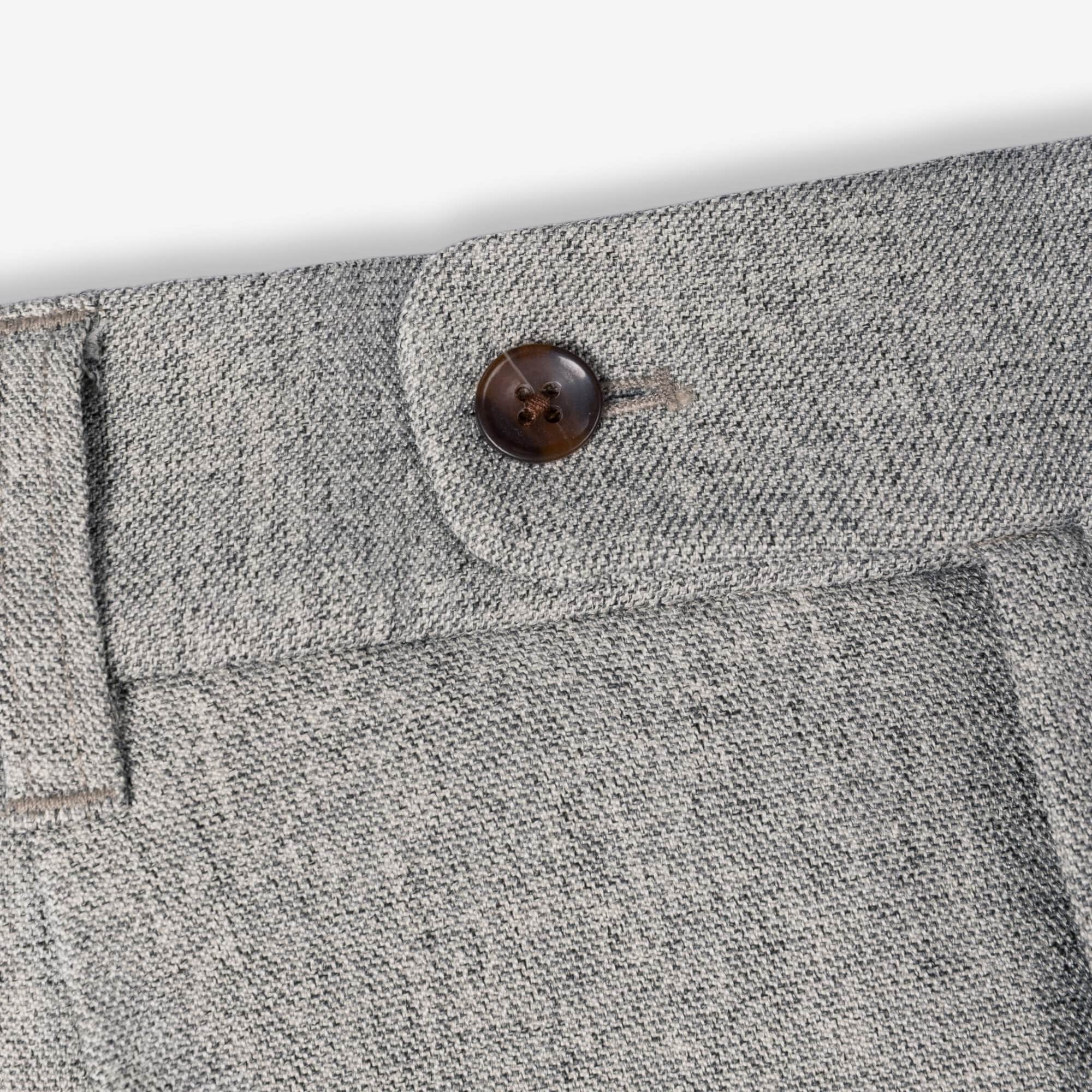 AKASHI-KAMA Smoke pleated trousers brown button closure and textured waistband