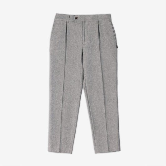 AKASHI-KAMA Pleated Trousers in Smoke suiting fabric