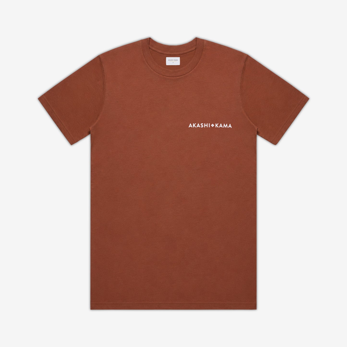 AKASHI-KAMA Stamped Logo Tee in Hibiki orange