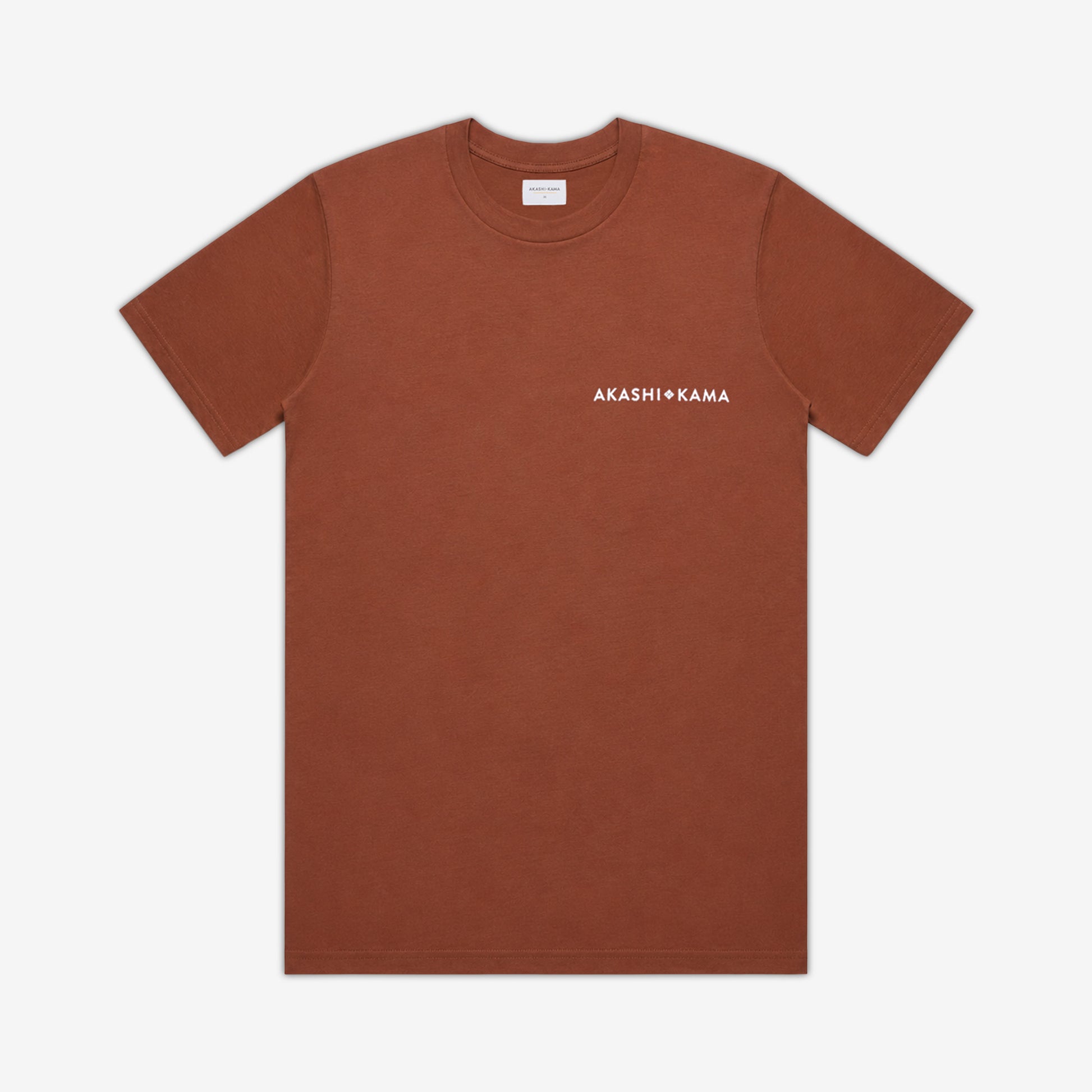 AKASHI-KAMA Stamped Logo Tee in Hibiki orange