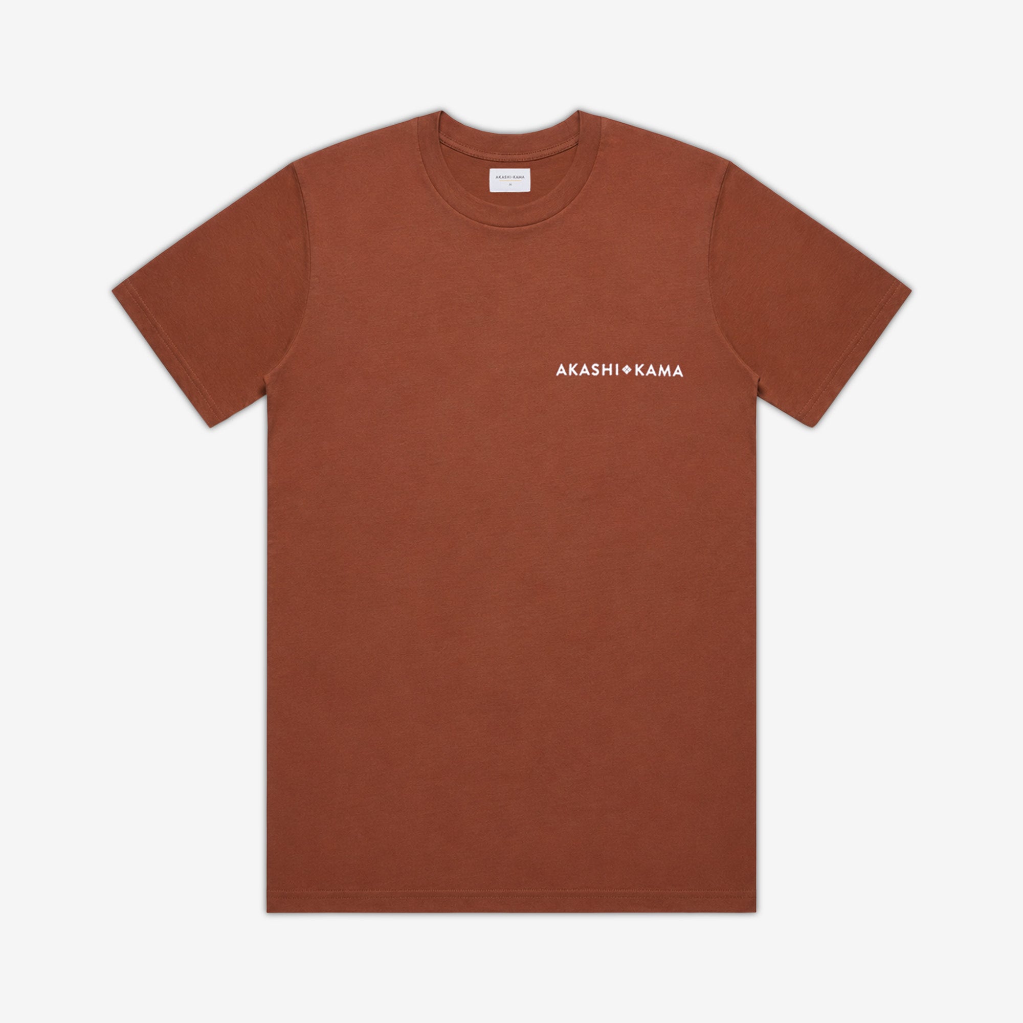AKASHI-KAMA Stamped Logo Tee in Hibiki orange