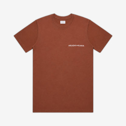 AKASHI-KAMA Stamped Logo Tee in Hibiki orange