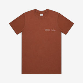 AKASHI-KAMA Stamped Logo Tee in Hibiki orange