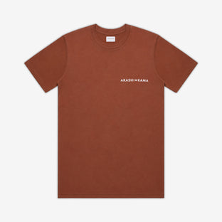 AKASHI-KAMA Stamped Logo Tee in Hibiki orange