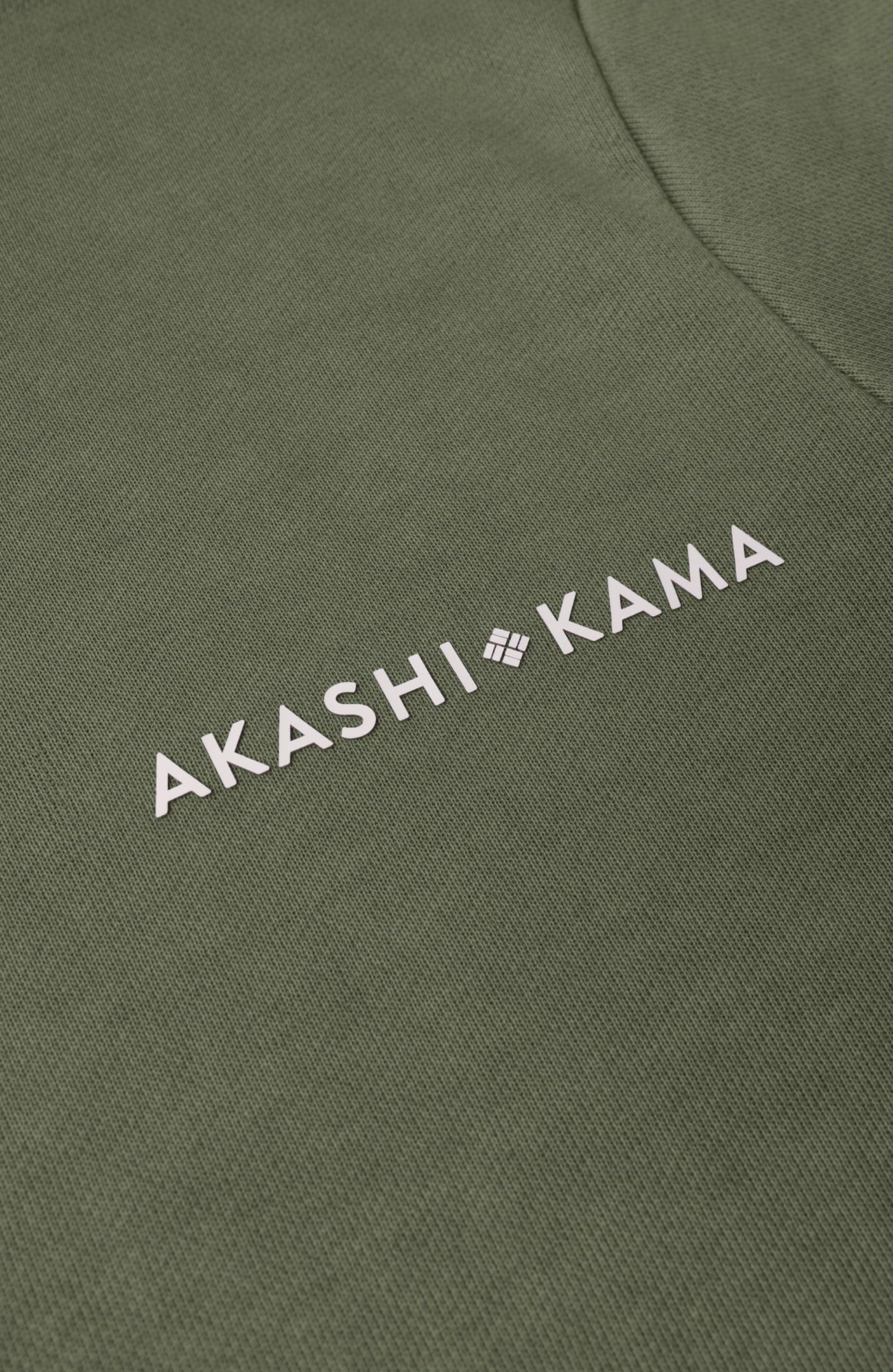 White Silicon Logo in Sage green AKASHI-KAMA Stamped tee