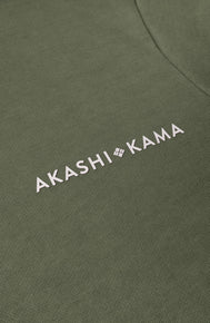 White Silicon Logo in Sage green AKASHI-KAMA Stamped tee