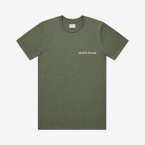 AKASHI-KAMA Stamped Logo Tee in Sage green