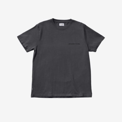 Stamped Logo AKASHI-KAMA Tee in Slate | Streetwear Garment Dye Shirt Made in USA