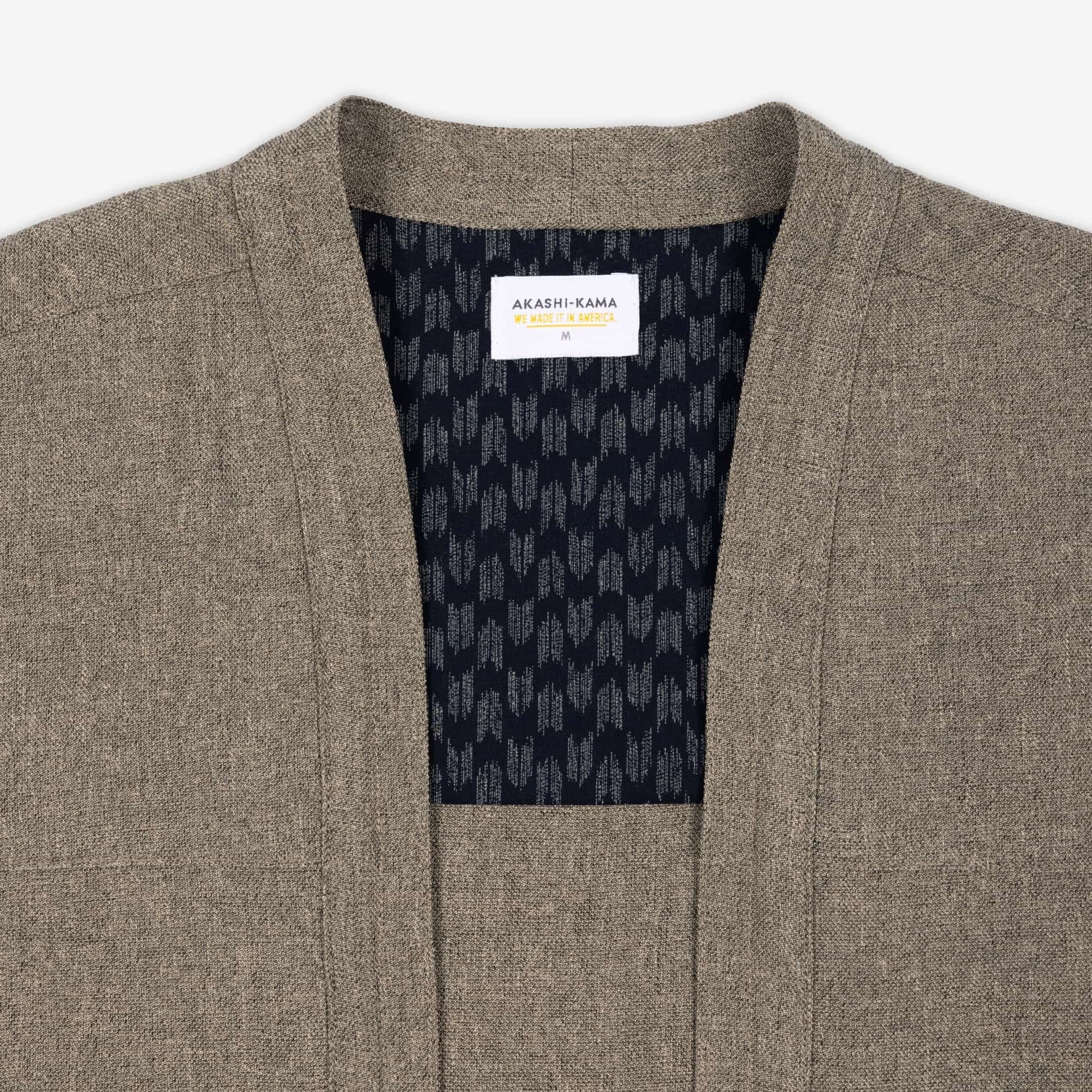 Noragi Suit Jacket Taupe Japanese Streetwear | AKASHI KAMA