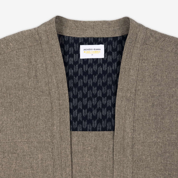Noragi Suit Jacket Taupe Japanese Streetwear | AKASHI KAMA