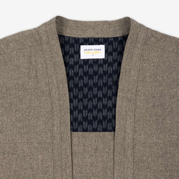 Noragi Suit Jacket Taupe Japanese Streetwear | AKASHI KAMA