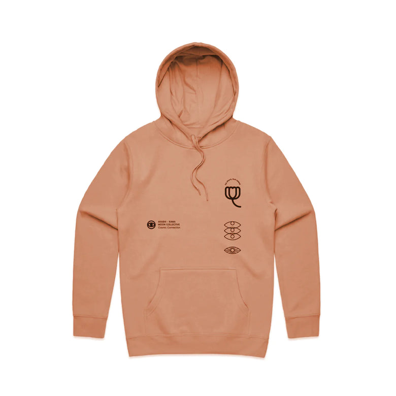 Moon Collective - AKASHI-KAMA Collaboration Hoodie in Lion Brown | Streetwear Garment Dye Made in USA Sweatshirt 