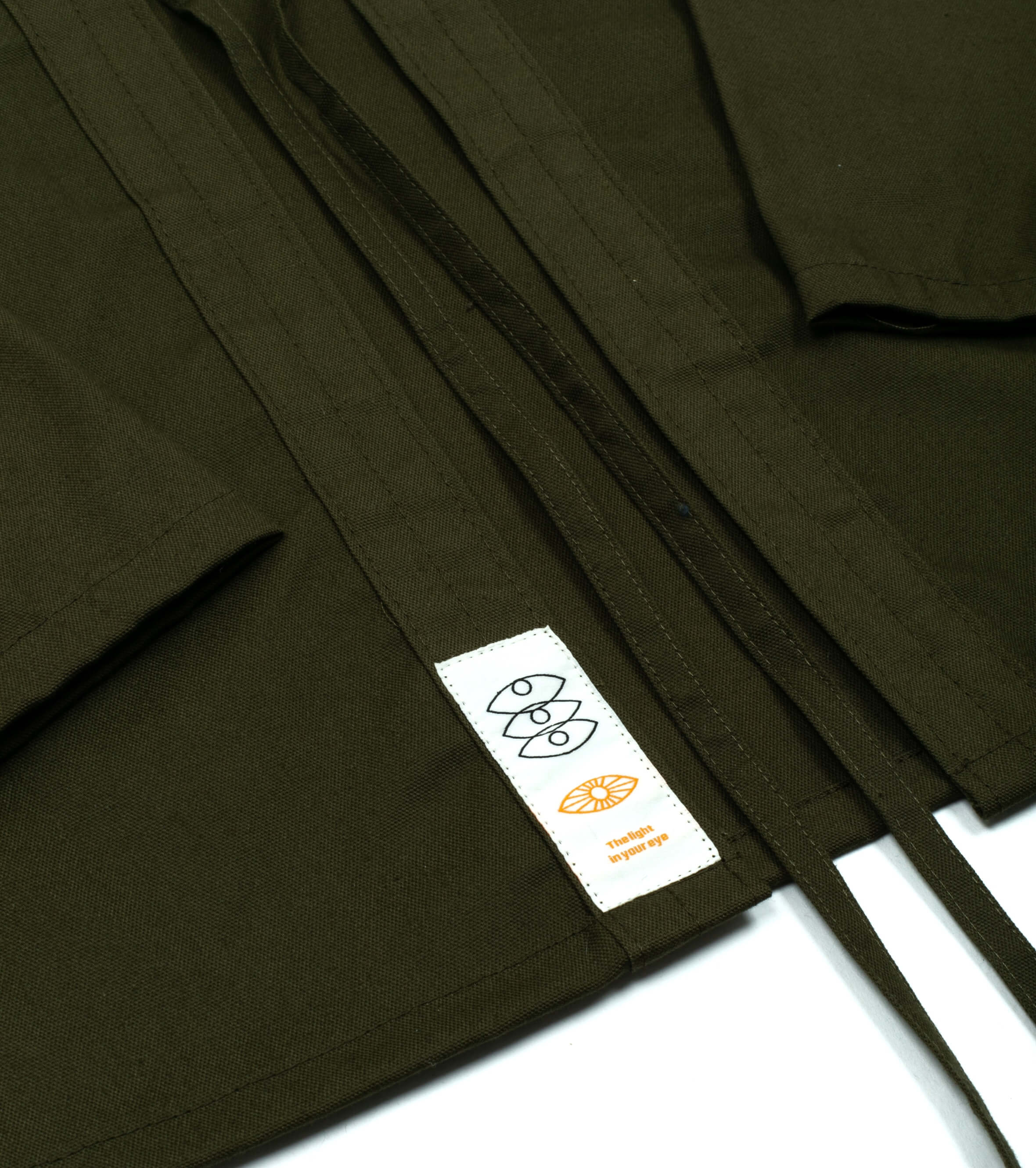 AKASHI KAMA x Moon Collective Army Green Noragi Jacket | Kimono Shirt Japanese Streetwear Style 