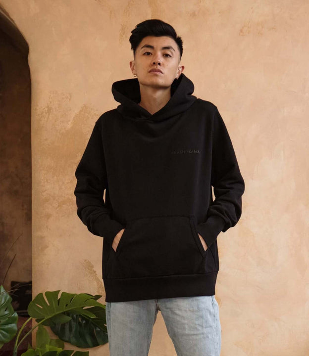 Stamped Logo Hoodie | AKASHI KAMA Japanese Streetwear Fashion