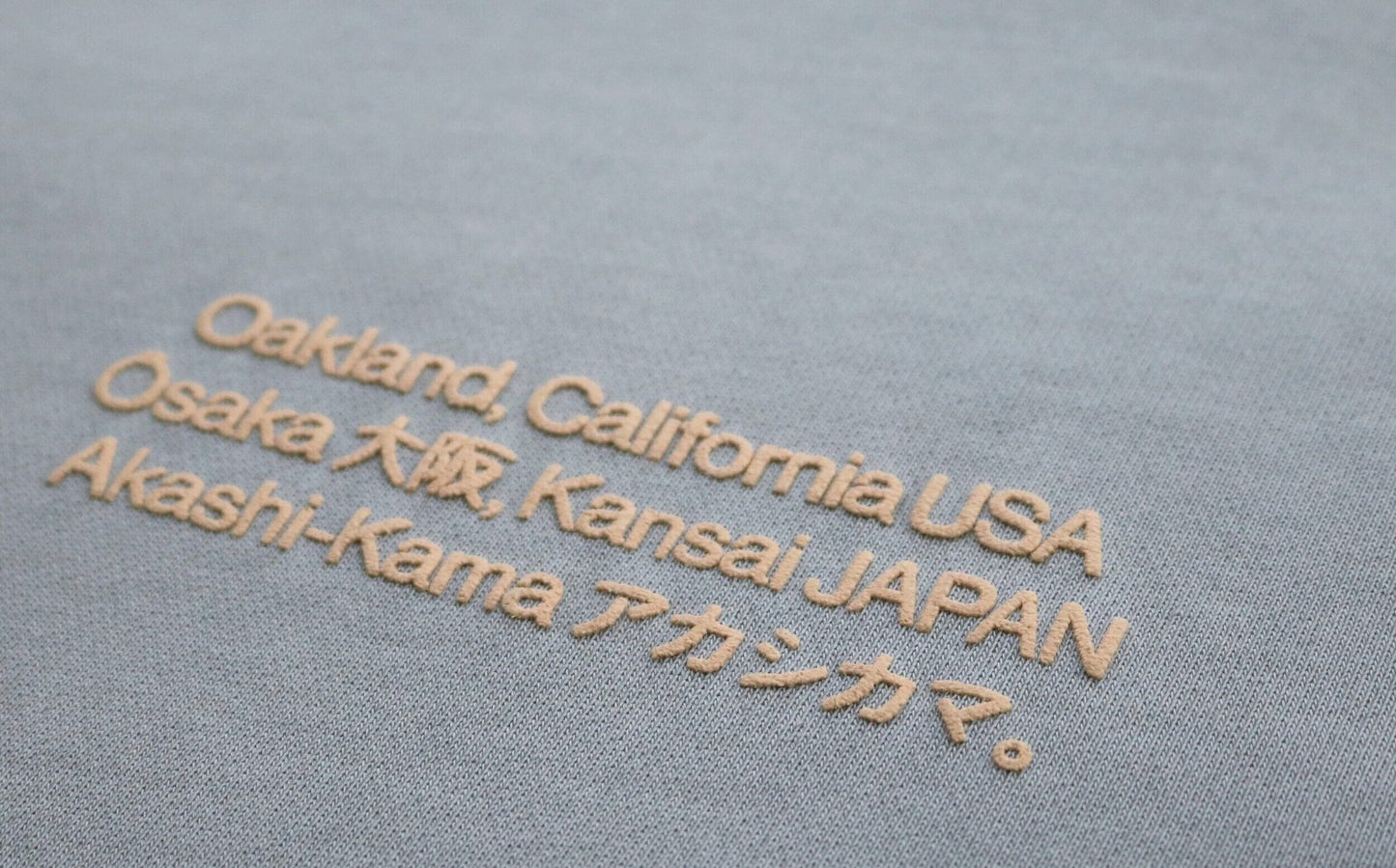 AKASHI-KAMA Made in Oakland Heavyweight Garment Dye Tee Osaka Japanese Streetwear Grey