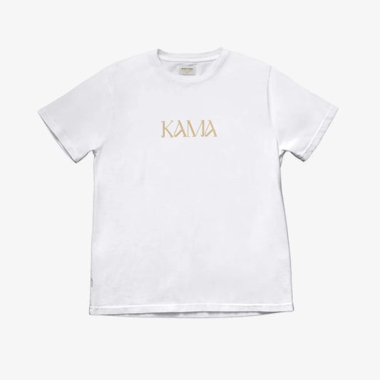 KAMA Flock AKASHI-KAMA Tee in White | Streetwear Garment Dye Shirt Made in USA