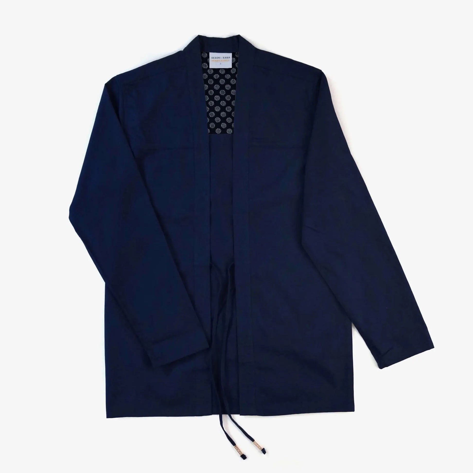Navy Noragi Japanese Streetwear Shirt AKASHI-KAMA Kimono Jacket Techwear