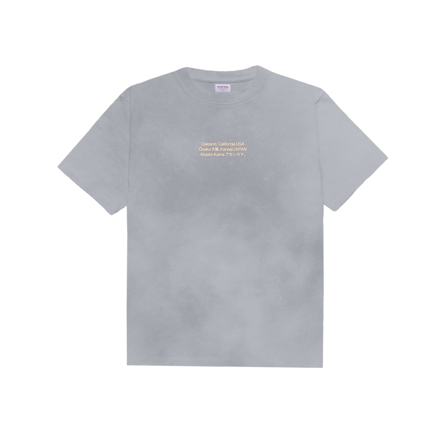 Made in Oakland Osaka Tee - AKASHI-KAMA - Japanese Streetwear Grey Heavyweight Garment Dye