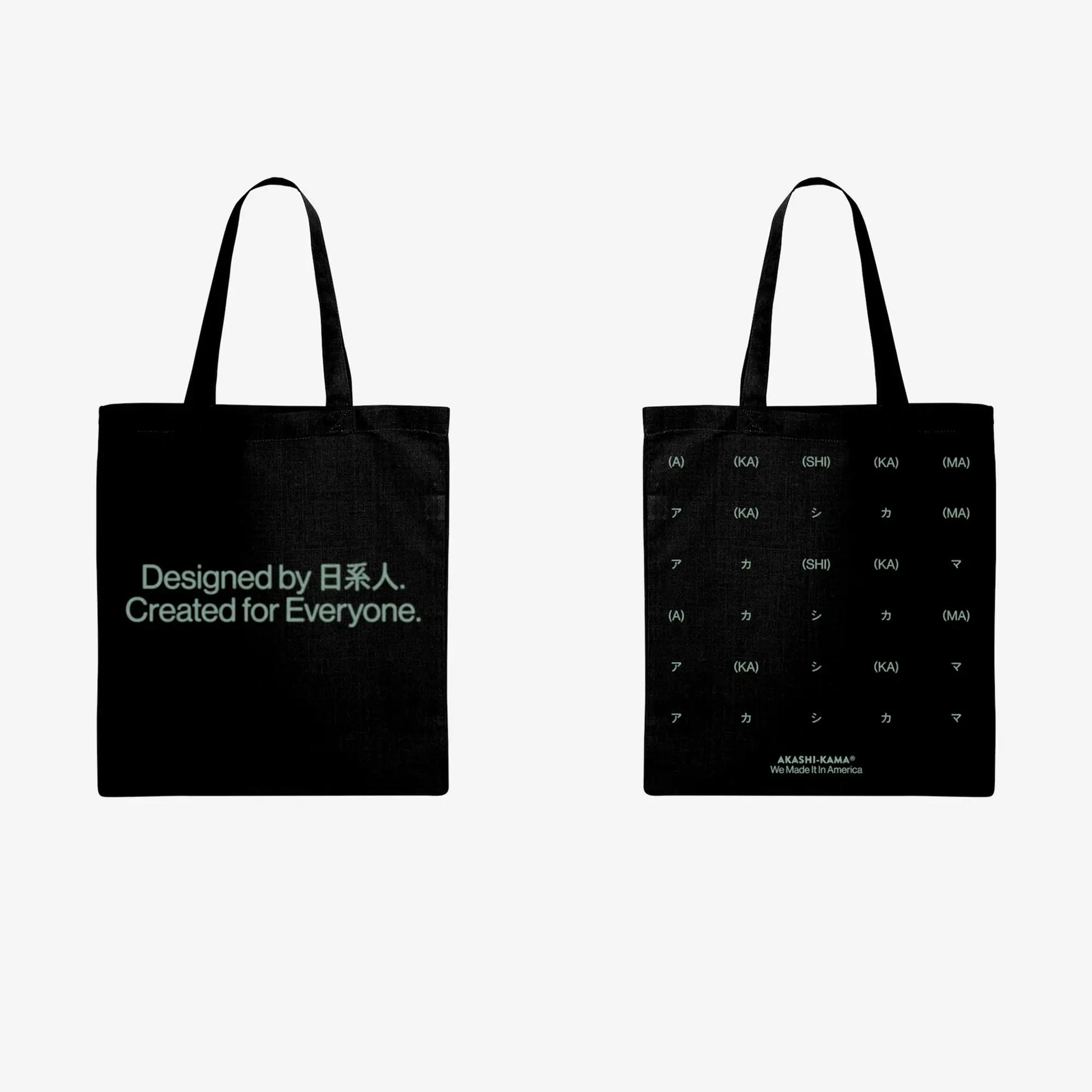 AKASHI-KAMA Tote Bag in Black Canvas
