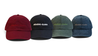 AKASHI-KAMA Logo Hats Collection Pigment Dye Cap