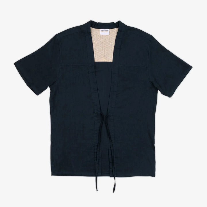 AKASHI-KAMA Haori Jacket in Deep Indigo | Modern Japanese Kimono Style Streetwear