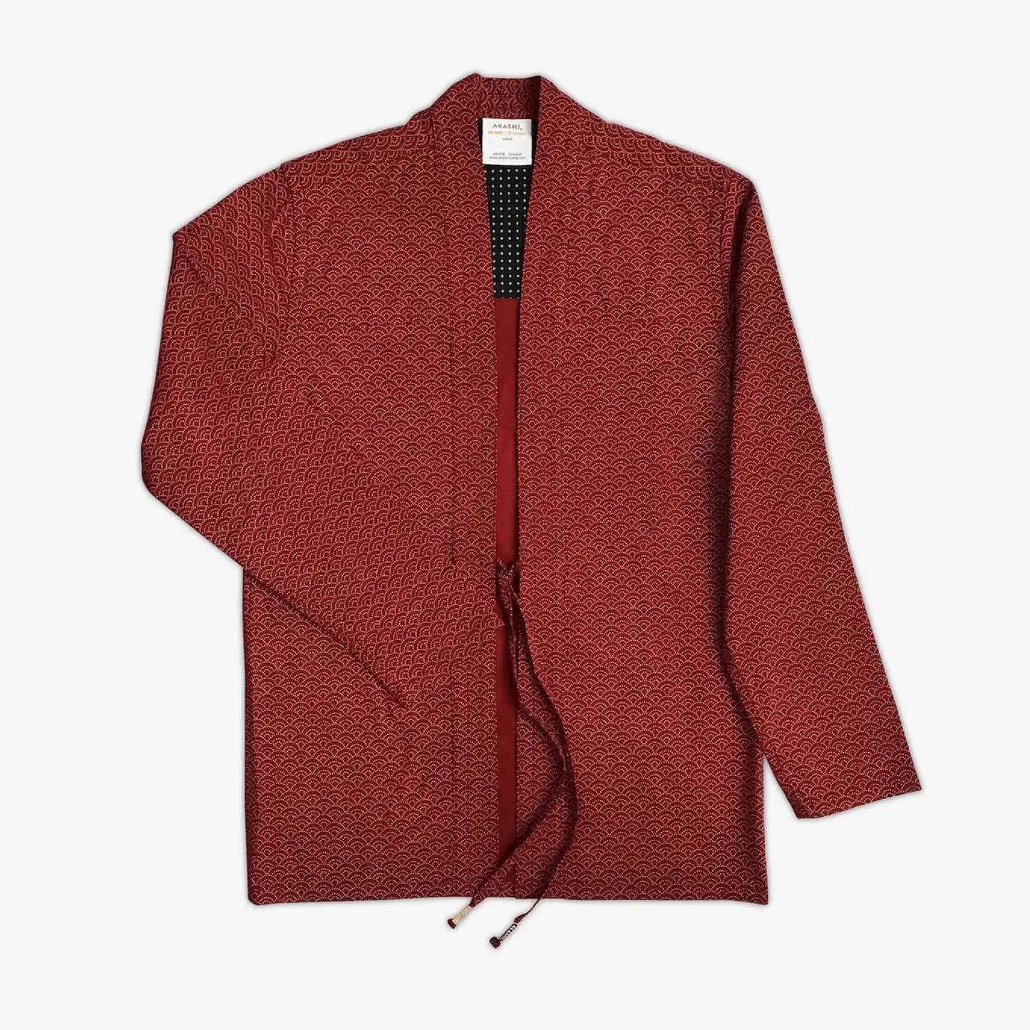 AKASHI -KAMA Red Noragi Streetwear Kimono Japanese Cardigan