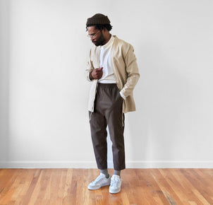 Mens Enoki AKASHI-KAMA Noragi Jacket | Japanese Streetwear Kimono Style Shirt