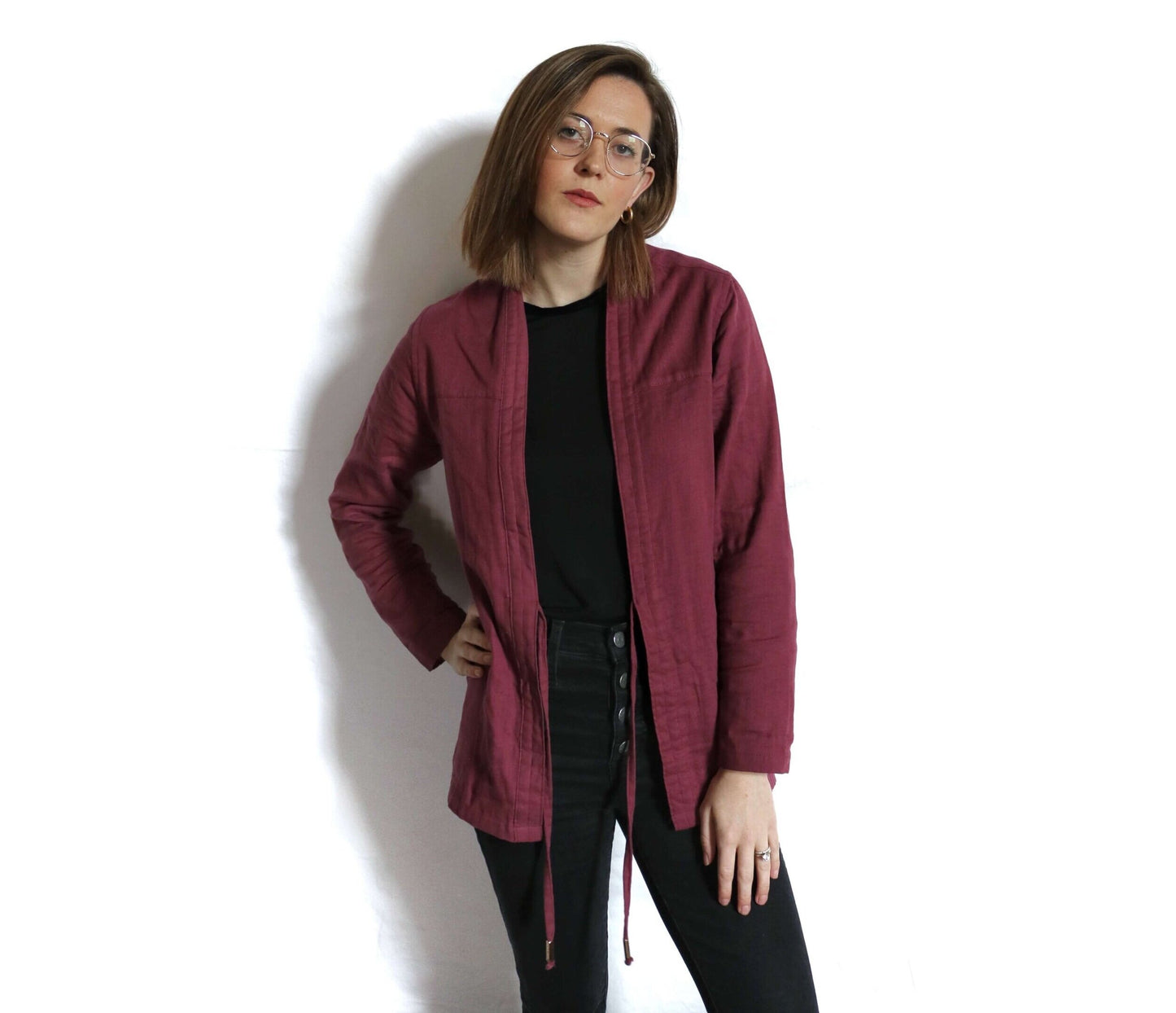 Noragi Jacket - Plum Double Gauze