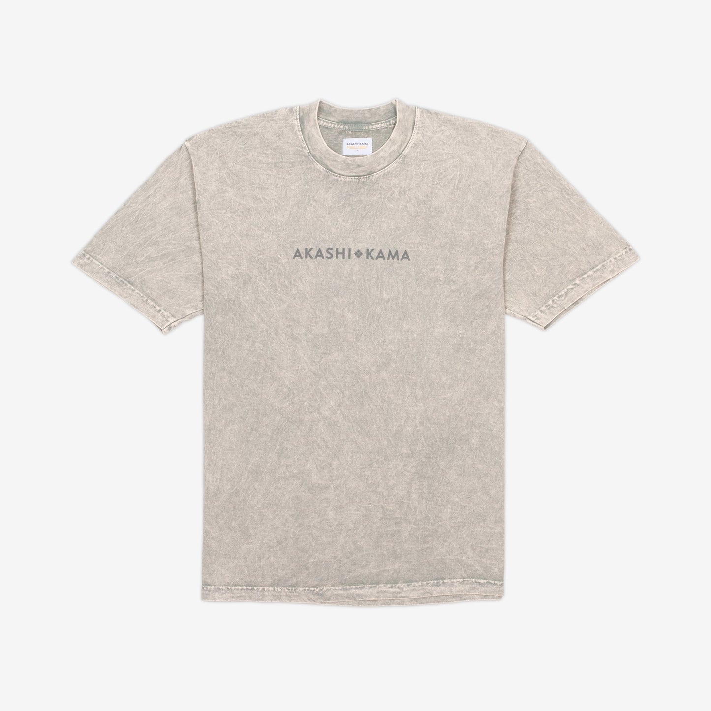 Stamped Logo AKASHI-KAMA Tee in Mineral Wash | Streetwear Garment Dye Shirt Made in USA